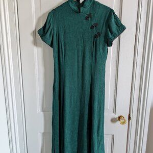 vintage emerald green dress, 12 large